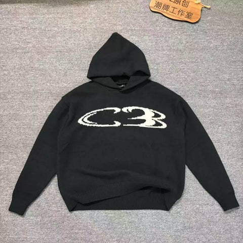 Cole Buxton Black Oval Deconstructed CB Hoodie