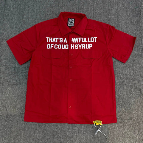 That's A Awful Lot Of Cough Syrup Classic Bold Button-Down Shirt - Red