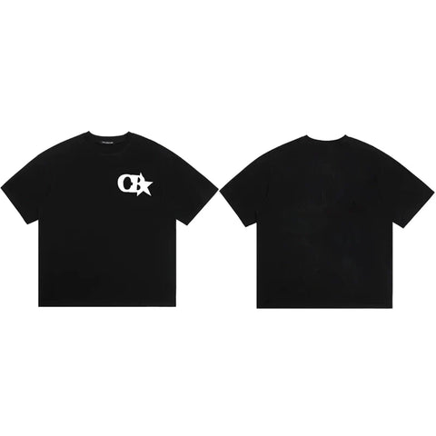 Cole Buxton Black CB Star Graphic Logo T-Shirt