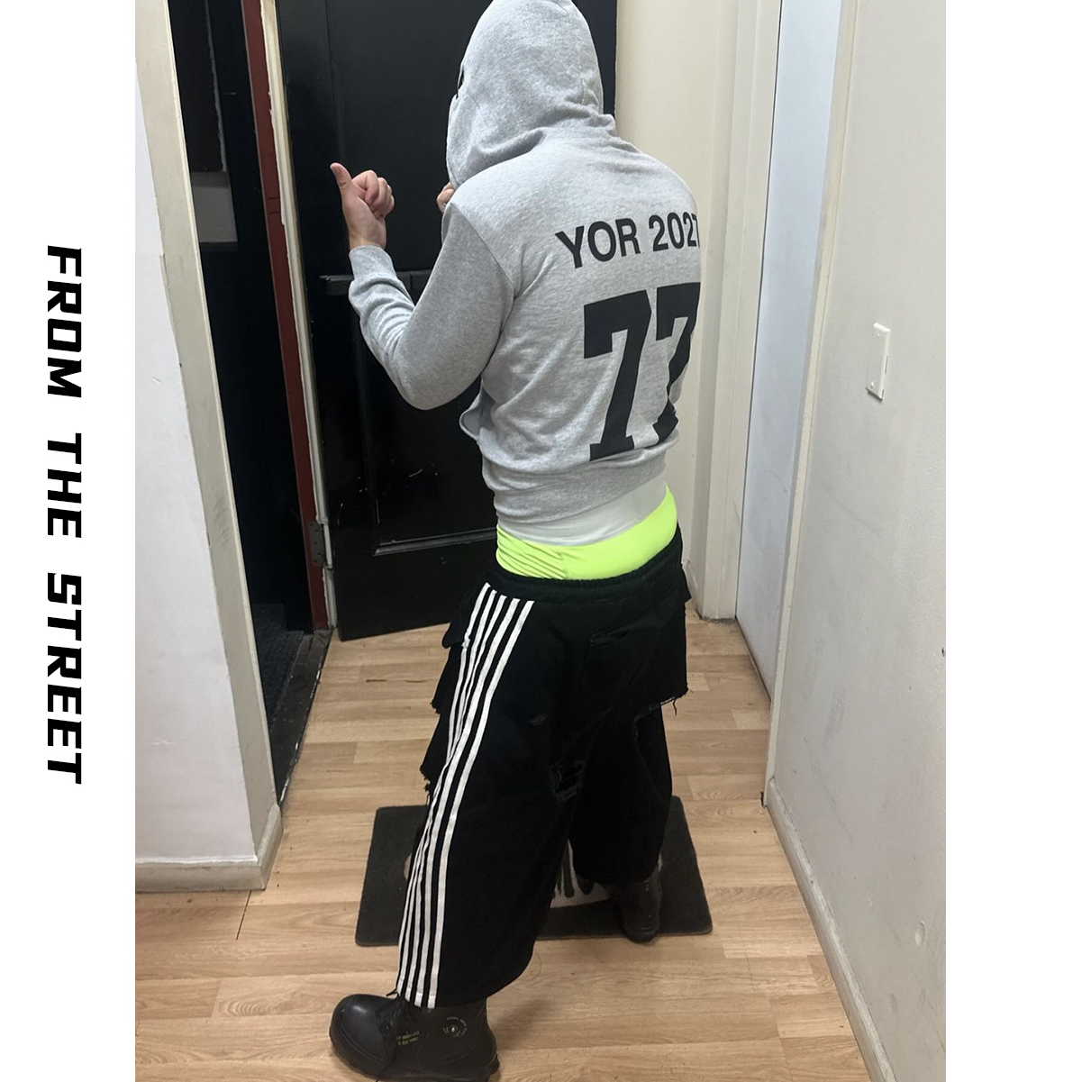 From the street American retro simple loose zipper jacket versatile hooded sweatshirt letter printed cardigan sweatshirt men