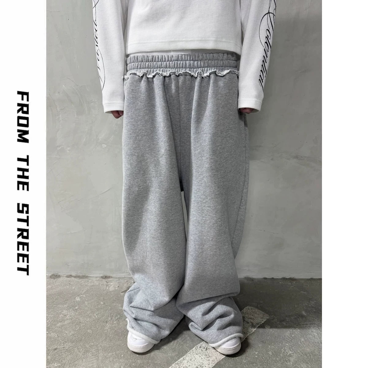 From THE STREET: Street Edge Casual Sanitary Pants for Men, Elastic Waist, Loose Baggy, Versatile Pants
