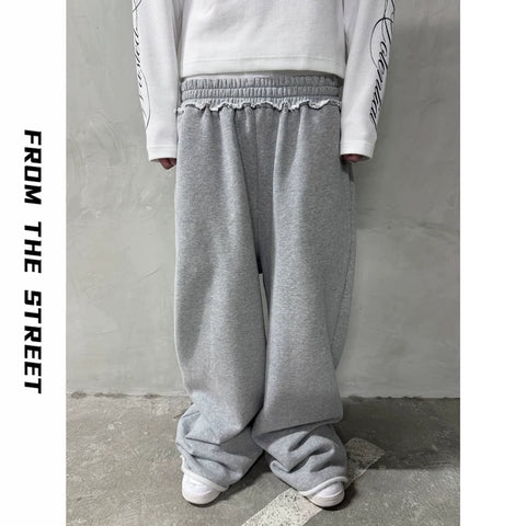 From THE STREET: Street Edge Casual Sanitary Pants for Men, Elastic Waist, Loose Baggy, Versatile Pants