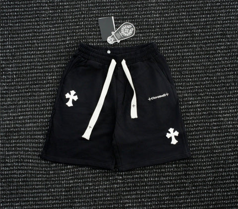 Chrome Hearts Black Drawstring Cross Patch Sweatshorts