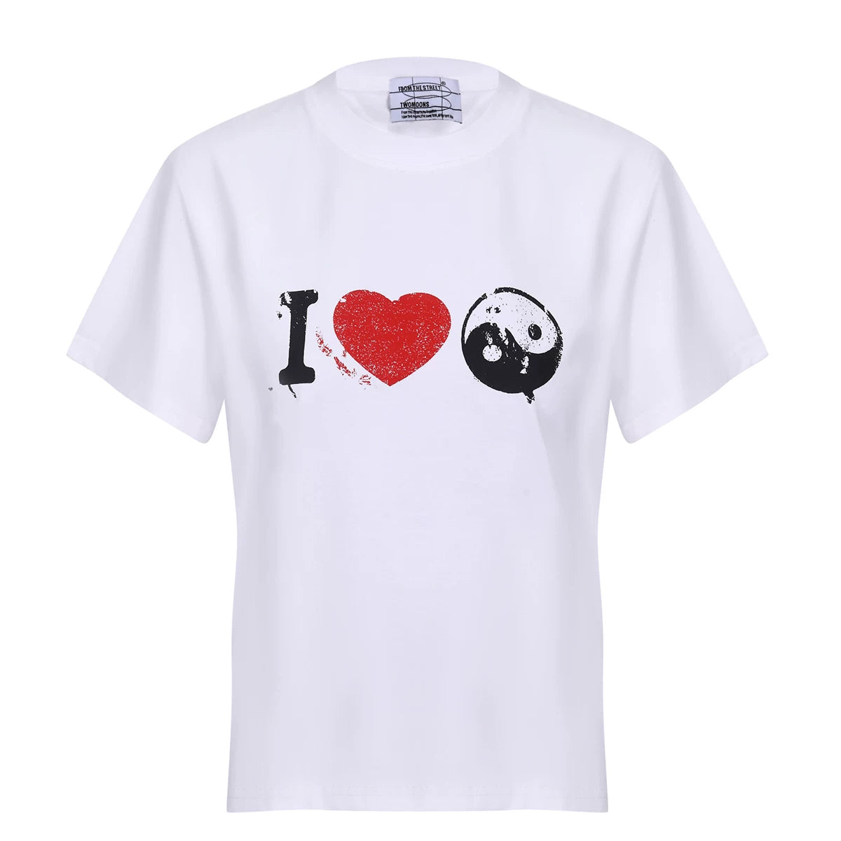 From Street American Cleanfit Summer Basic Shoulder T-shirt Men's and Women's Sleeves Short Sleeve Slim Half Sleeve