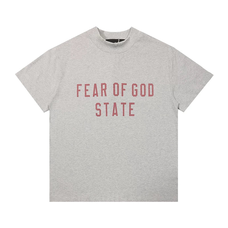 FEAR OF GOD ESSENTIALS American High‑Street Letter Print Loose Short Sleeve T‑Shirt