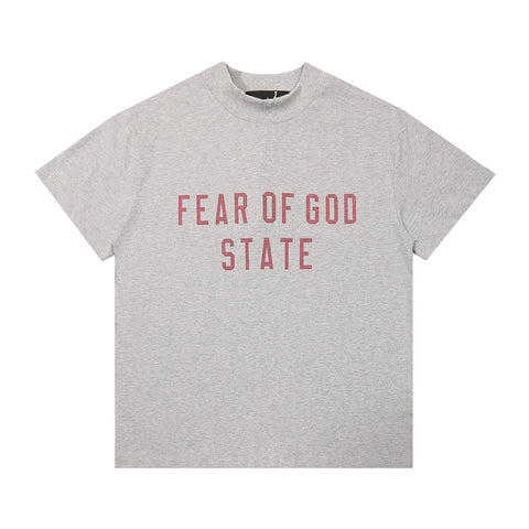 FEAR OF GOD ESSENTIALS American High‑Street Letter Print Loose Short Sleeve T‑Shirt