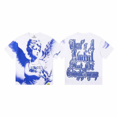 That's A Awful Lot Of Cough Syrup Angel Heart Graphic T-Shirt - Royal Blue
