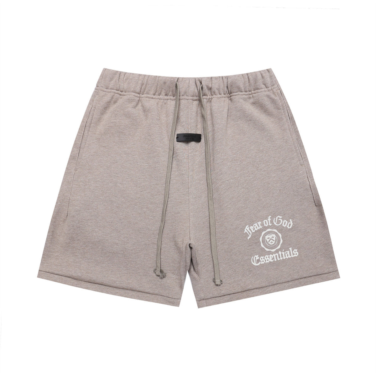 FEAR OF GOD FOG ESSENTIALS College Badge Print Loose Men’s High‑Street Shorts