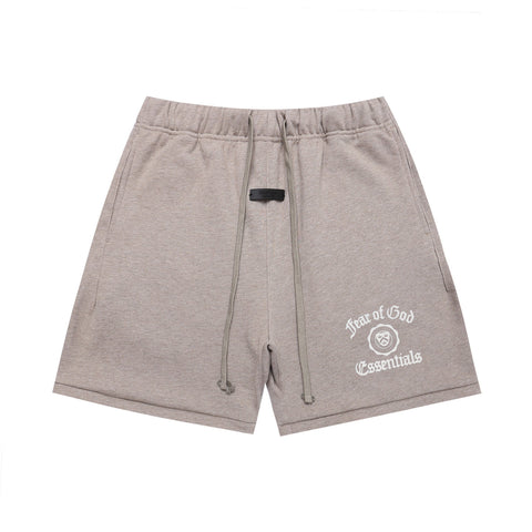 FEAR OF GOD FOG ESSENTIALS College Badge Print Loose Men’s High‑Street Shorts