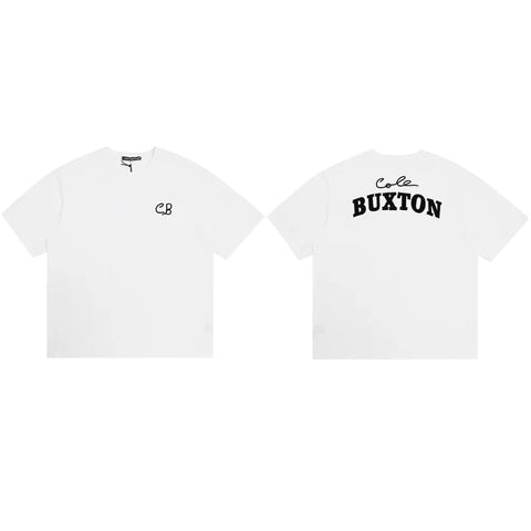 Cole Buxton White Minimalist CB Chest & Back Buxton T-Shirt