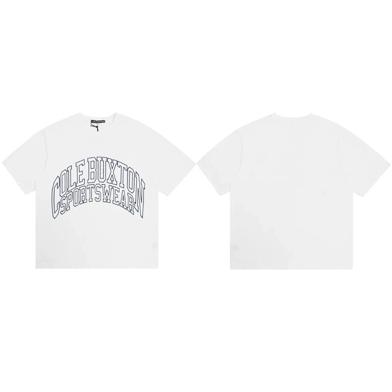 Cole Buxton White Arched Gothic Varsity Logo T-Shirt