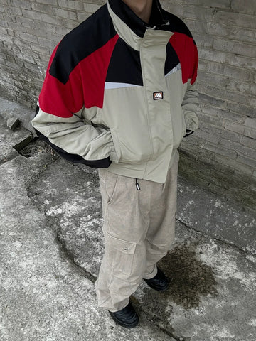 From street cleanfit short silhouette workwear, American retro patchwork jacket, men's assault jacket, trendy jacket