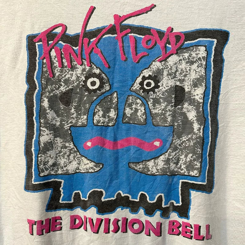 Pink Floyd White Ghost Chic Hip Hop Short Sleeve American Retro Street Explosion T-shirt Male