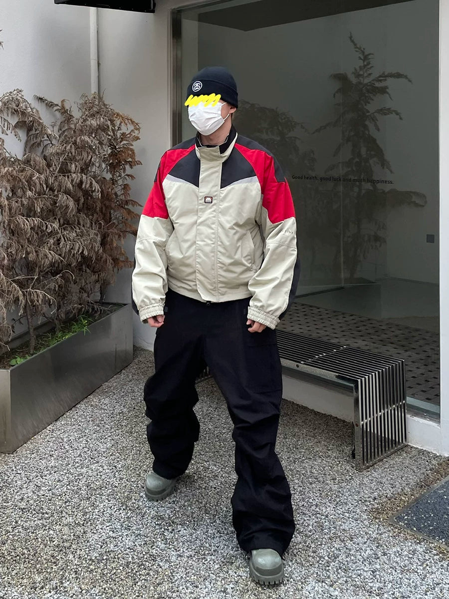From street cleanfit short silhouette workwear, American retro patchwork jacket, men's assault jacket, trendy jacket