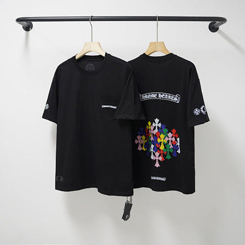 Chrome Hearts Lower Cluster Cross & Scroll Short Sleeve T-Shirt (Black)
