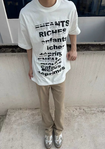 ERD melancholic rich second-generation letter slogan printed short sleeved 320g heavyweight niche cleanfit half sleeved T-shirt for men