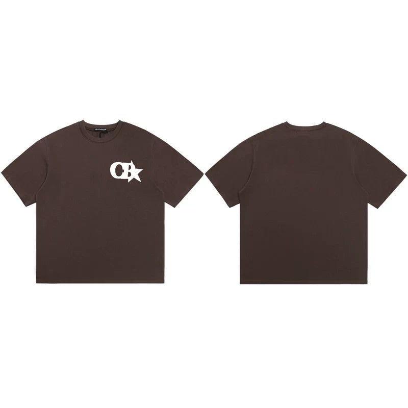 Cole Buxton Brown CB Star Graphic Logo T-Shirt