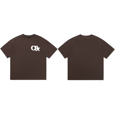 Cole Buxton Brown CB Star Graphic Logo T-Shirt