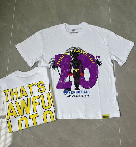 That's A Awful Lot Of Cough Syrup Venice Ball Graphic T-Shirt - White