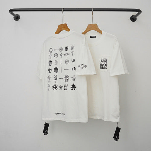 Chrome Hearts Multi-Icon Element Matrix Short Sleeve T-Shirt (White)