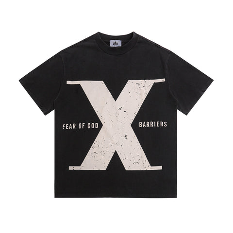 FEAR OF GOD FOG Main Line Collab Retro Unisex Street Print Short Sleeve Tee