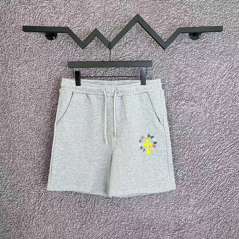 Chrome Hearts Light Gray Multi-Color Cross Logo Sweatshorts