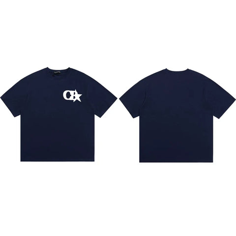 Cole Buxton Navy CB Star Graphic Logo T-Shirt