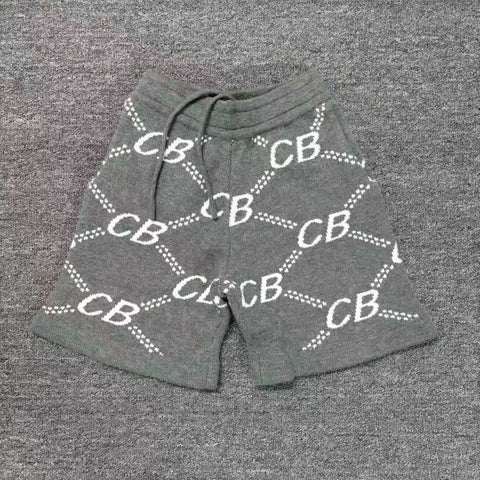 Cole Buxton Gray All-Over Italic CB Chain Shorts