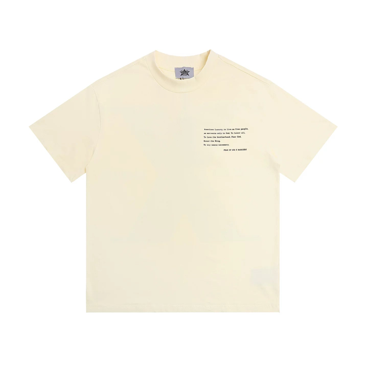FEAR OF GOD FOG × Barries Collab Loose Crew Neck Short Sleeve Tee