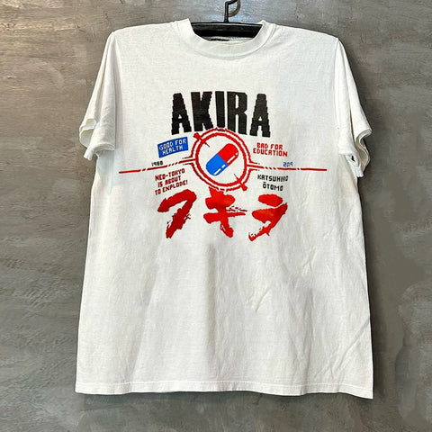 AKIRA Akira Otomo Koyo Sci Fi Animation Short sleeved T-shirt Hiphop Summer Heavy Weight Cotton Rascal Handsome Half Sleeve Trendy