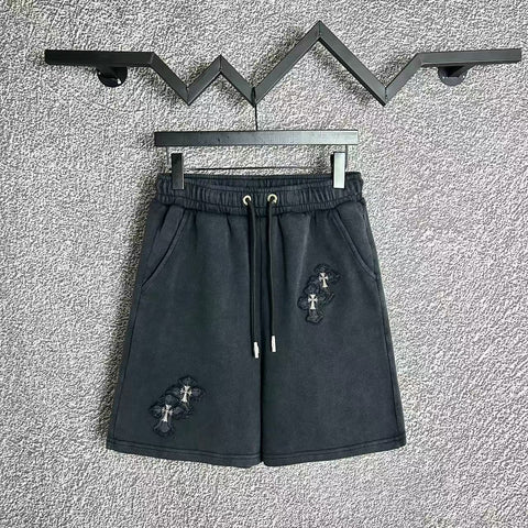 Chrome Hearts Black Scattered Cross Patch Sweatshorts