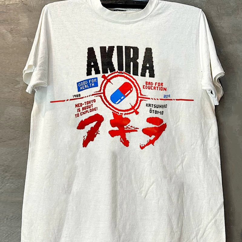 AKIRA Akira Otomo Koyo Sci Fi Animation Short sleeved T-shirt Hiphop Summer Heavy Weight Cotton Rascal Handsome Half Sleeve Trendy