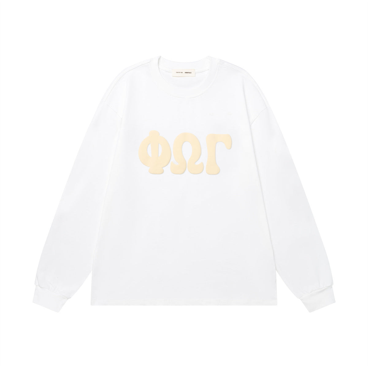 Fear of God FOG ESSENTIALS Foam Letter Print Loose Long Sleeve Tee