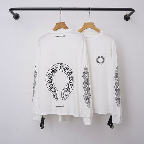 Chrome Hearts Horseshoe & Cross Sleeve Long Sleeve (White)