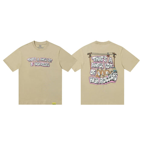 That's A Awful Lot Of Cough Syrup High Rollers Graphic T-Shirt - Khaki