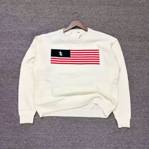 Cole Buxton Off-White American Flag Graphic Sweatshirt