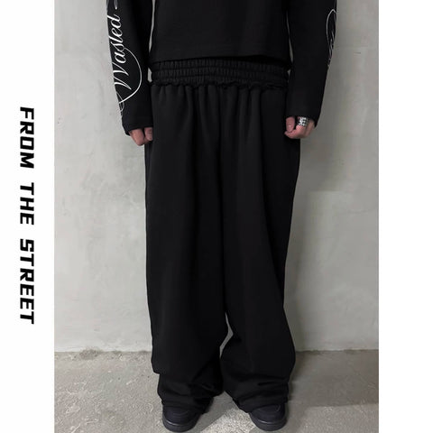From THE STREET: Street Edge Casual Sanitary Pants for Men, Elastic Waist, Loose Baggy, Versatile Pants