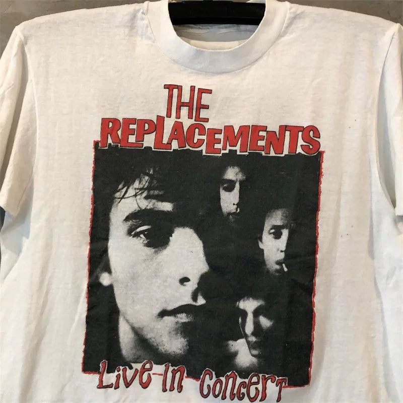 The Replacements band European and American high street vintage retro short -sleeved men and women pure cotton texture T -shirt tide