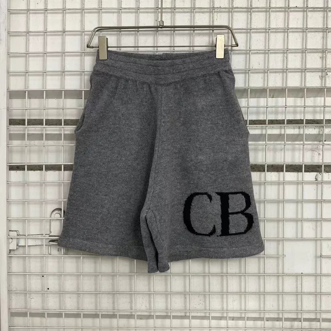 Cole Buxton Gray Side Italic CB Logo Shorts