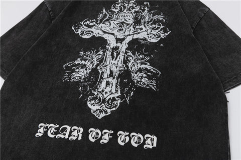 FEAR OF GOD FOG Vintage Washed Print Loose Crew Neck Unisex Tee
