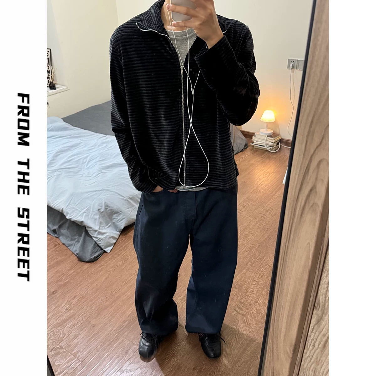 From The STREET Street Corduroy Zipper Cardigan Winter Mid Layer Cortis Martin Same Style