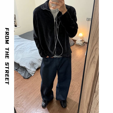 From The STREET Street Corduroy Zipper Cardigan Winter Mid Layer Cortis Martin Same Style