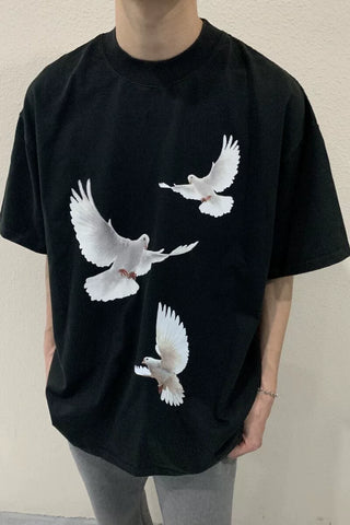TSAOOJ \"Don't find me to borrow money\" American high street slogan short -sleeved Cleanfit heavy cotton half -sleeved T -shirt