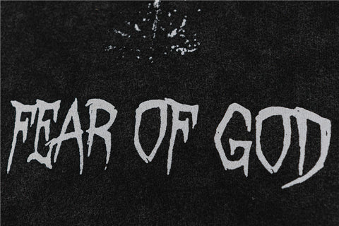 FEAR OF GOD ESSENTIALS Gothic Dragon Figure Vintage Wash T‑Shirt