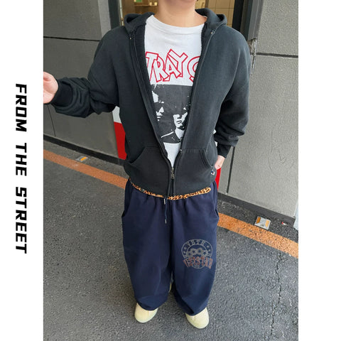 From THE STREET, a street style retro brushed, washed, vintage silhouette sweatpants for men and women