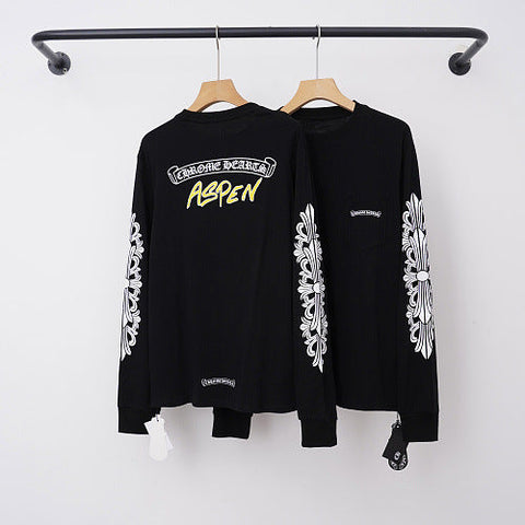 Chrome Hearts "ASPEN" Gothic Script & Cross Long Sleeve (Black)