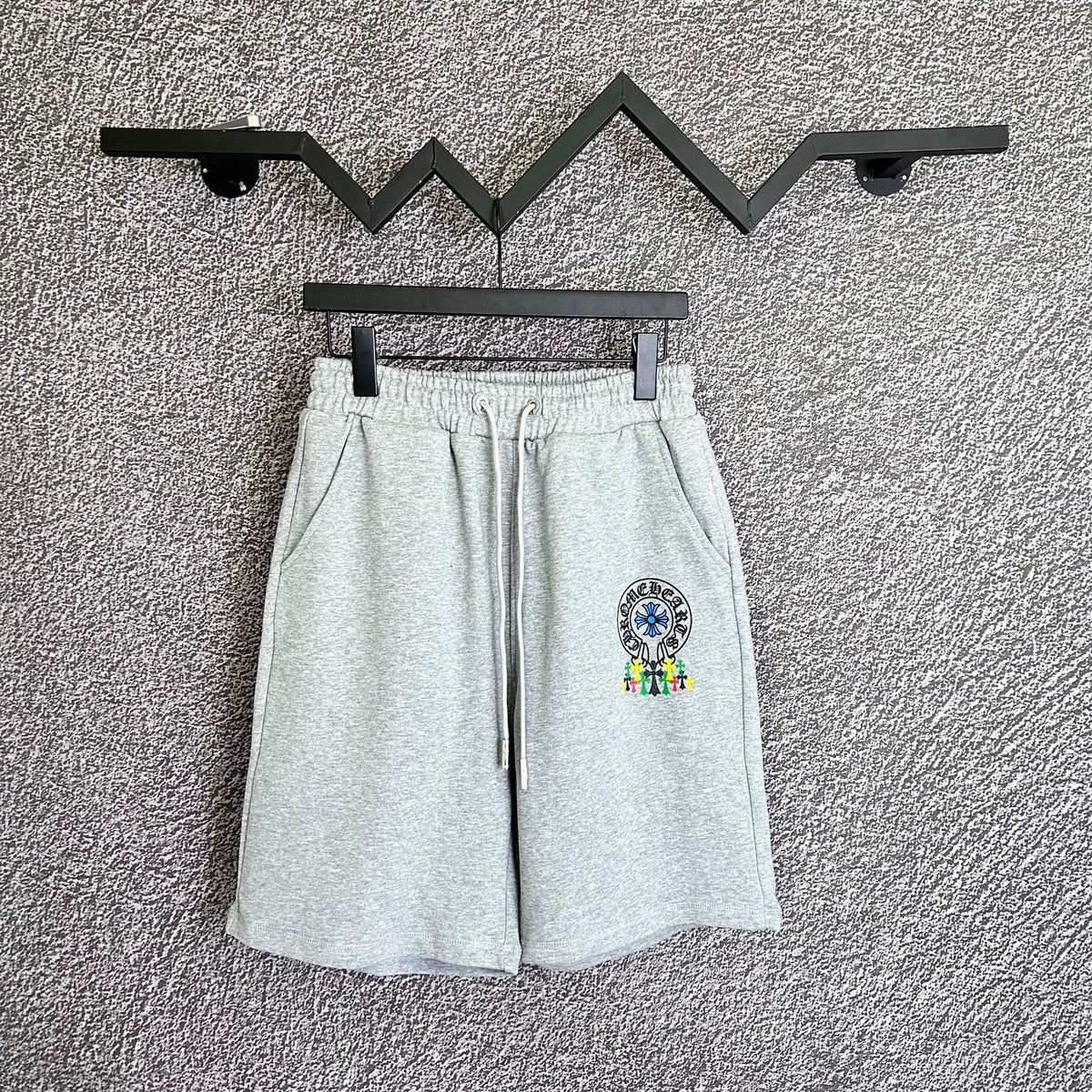 Chrome Hearts Light Gray Multi-Color Logo Sweatshorts