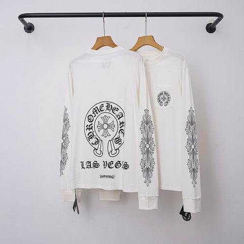 Chrome Hearts "LAS VEGAS" Horseshoe & Cross Long Sleeve (White)