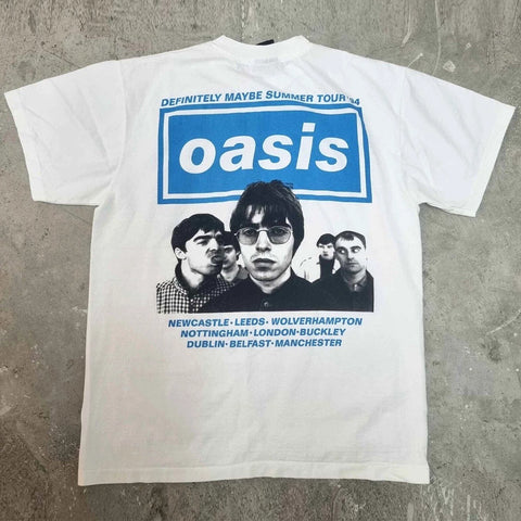 Oasis Rock Band Portrait Direct Spray Printed Short Sleeve T-shirt Vintage American Half Sleeve Trendy