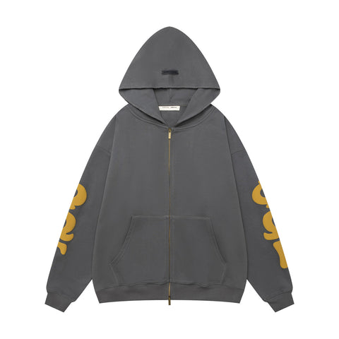 Fear of God FOG ESSENTIALS Foam Print Kirin Sleeve Zip‑Up Hoodie